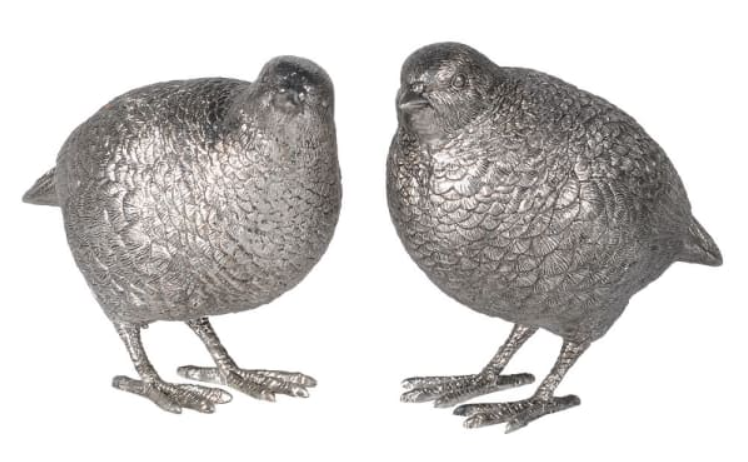 Standing Quail Ornaments - Set of 2