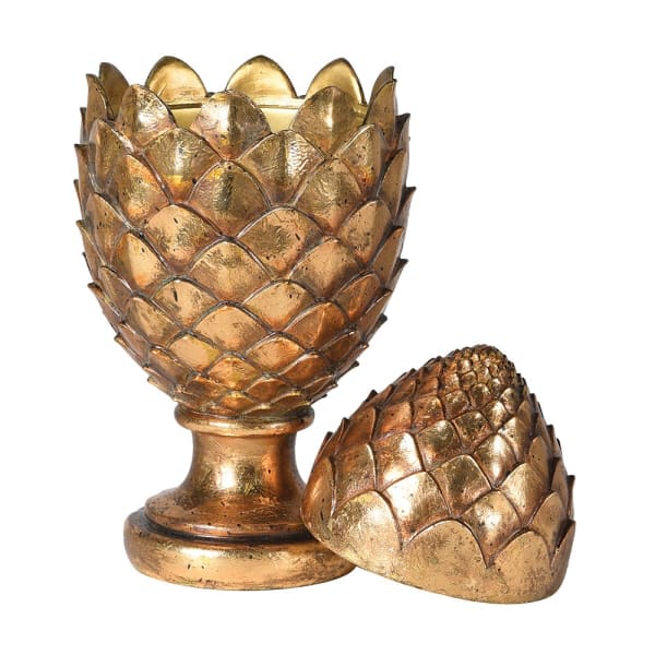 Gold Pinecone Jar with lid
