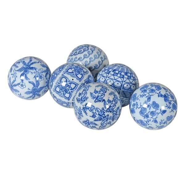 Blue & White Ceramic Decorative Balls