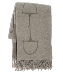 Snaffle Wool & Cashmere Throw - Beige