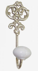 Chrome & Porcelain Wall Hook