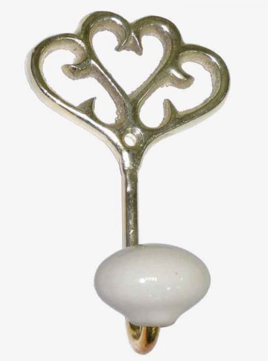 Chrome & Porcelain Wall Hook