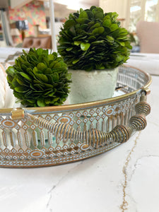 Distressed Gold Mirrored Tray