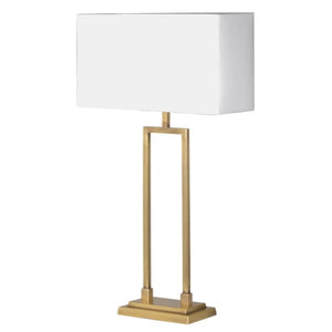 Gold Table Lamp with White Shade