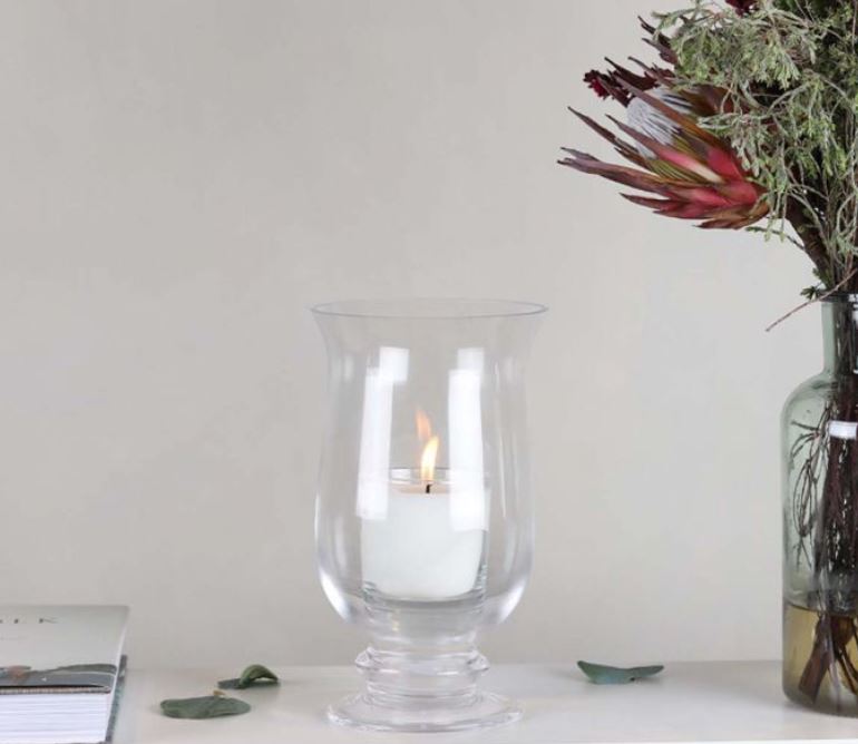 Glass Hurricane Lamp