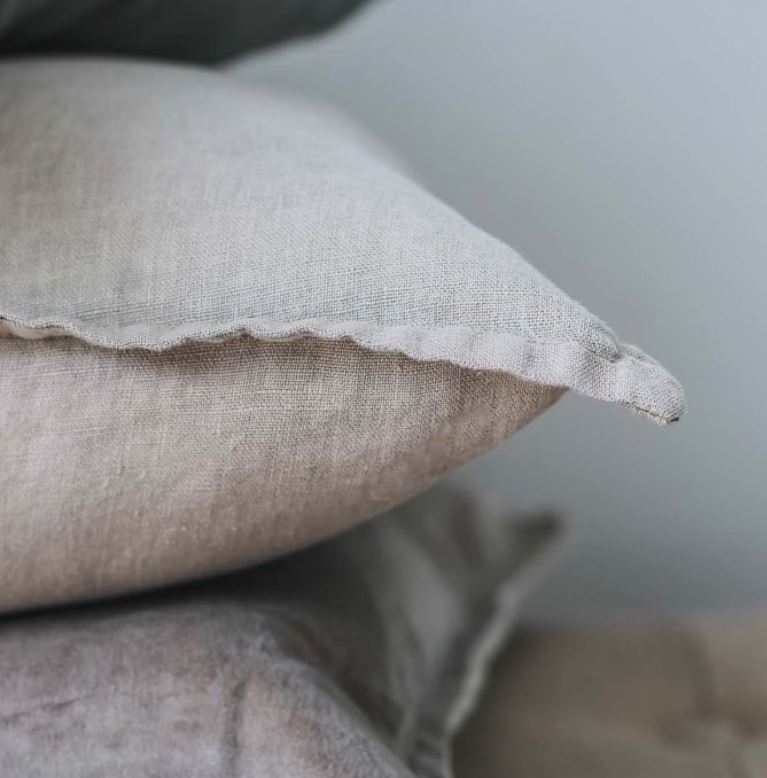 Linen Monogram Cushion (Taupe)