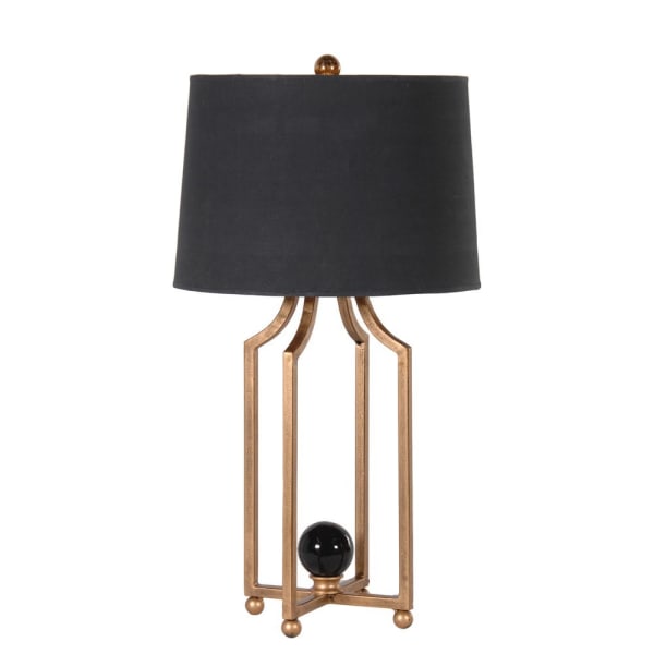 Table Lamp with metal legs and black shade