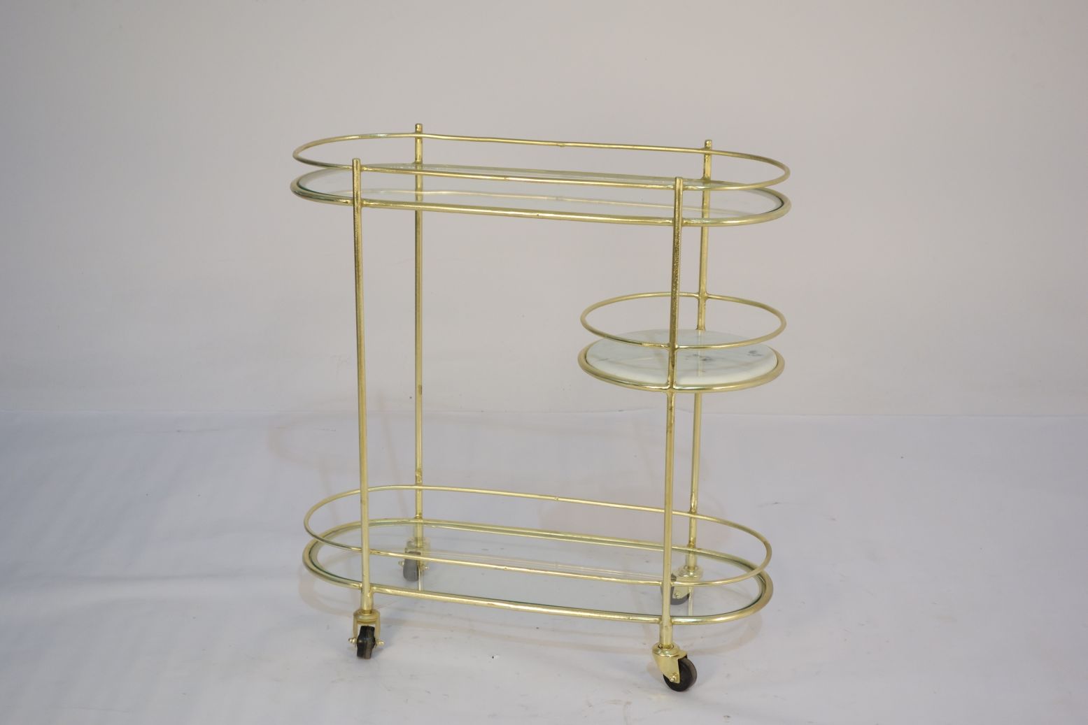 Drinks Trolley with Marble Shelf