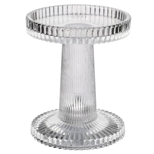 Ribbed Glass Candle Holder