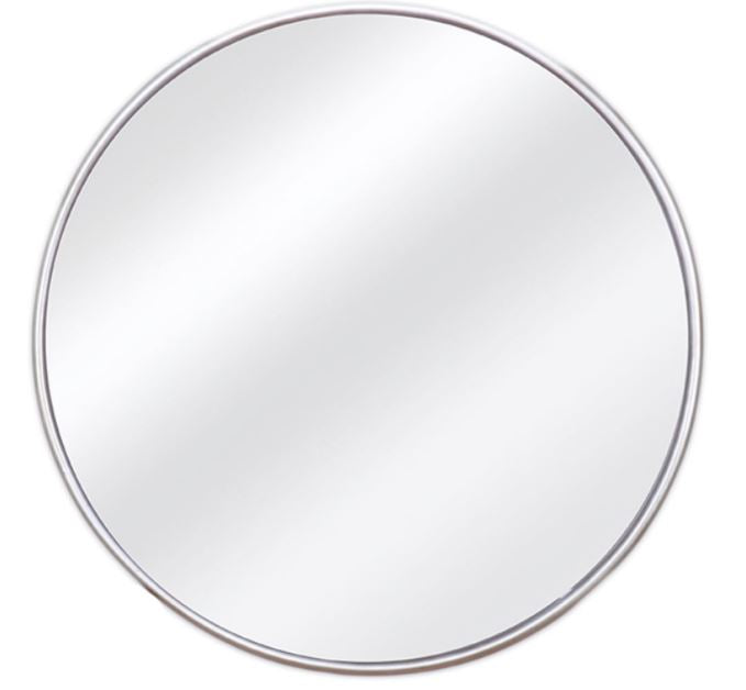 Silver Framed Round Mirror (90cm)